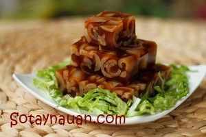 Bì lợn nấu đông lạ mà ngon