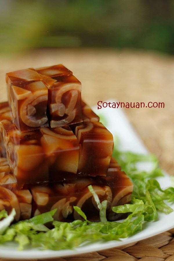 Bì lợn nấu đông lạ mà ngon