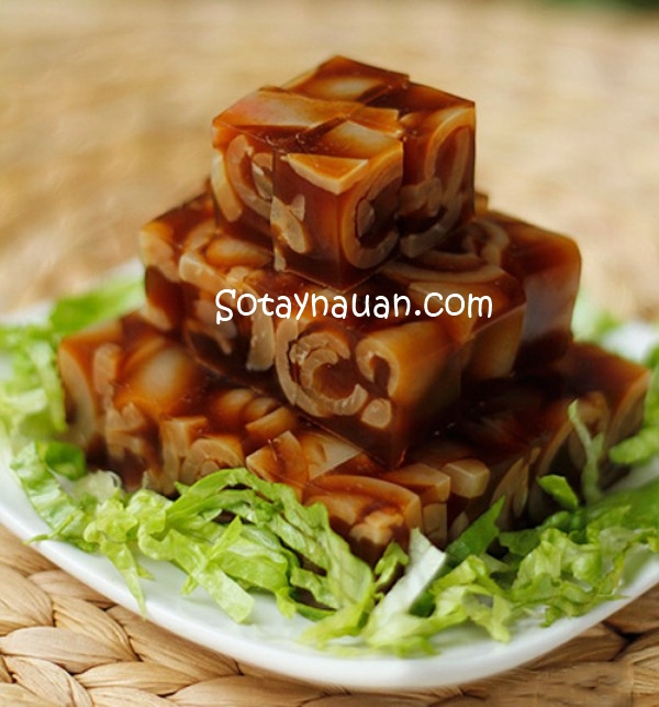 Bì lợn nấu đông lạ mà ngon