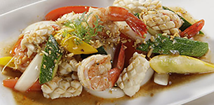 Bí ngòi xào hải sản