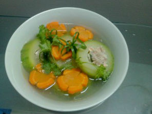 Bí xanh nhồi tôm thịt