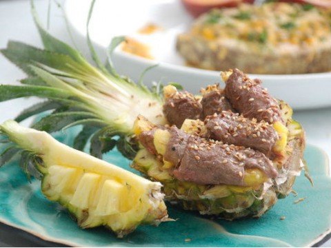 Bò chiên trái thơm