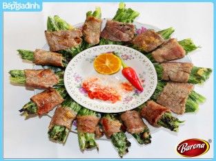 Bò cuốn cải nướng
