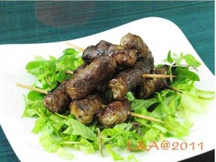 Bò cuốn mỡ chài nướng