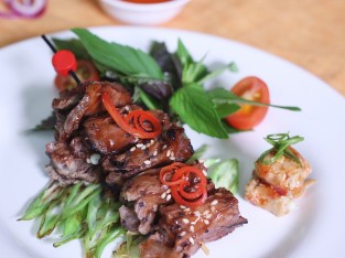 Bò xiên nướng chao