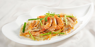 Bồn bồn xào tôm