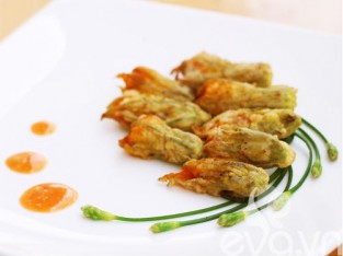 Bông bí dồn tôm thịt chiên