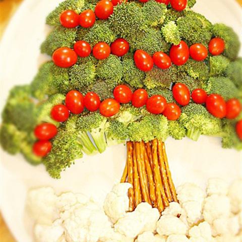 Cách làm bông cải hình cây thông Noel