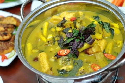 Bông cải, nấm xào tôm