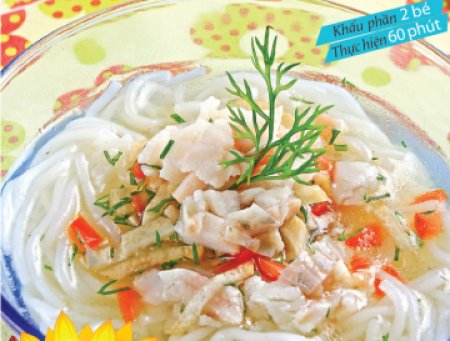 Bún cá điêu hồng nấu thì là cho bé