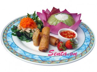 Bún chả giò sen