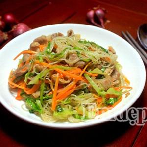 Cách làm bún khô xào thịt