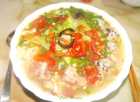 Bún mọc bạc hà