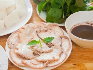 Bún thịt luộc chấm mắm tôm