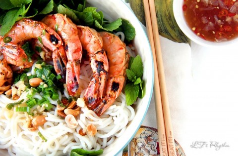 Bún tôm nướng