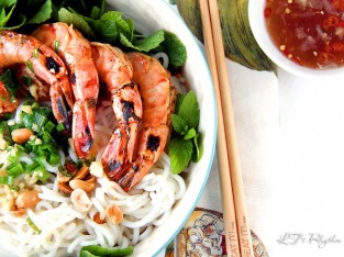 Bún tôm nướng