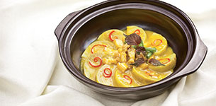 Cà bát om thịt ba chỉ