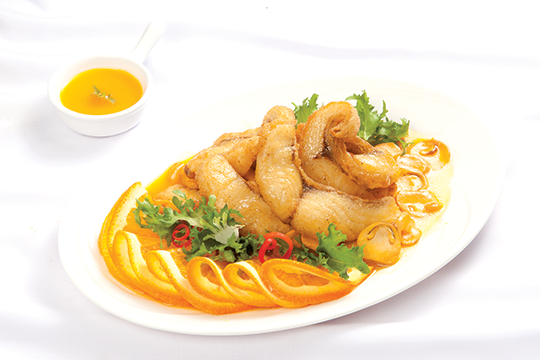 Cá chiên xốt cam