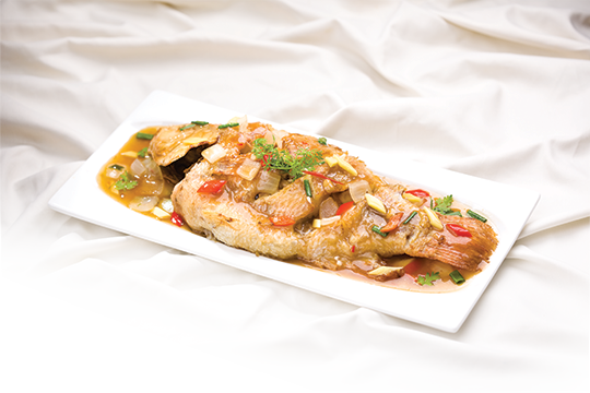 Cá điêu hồng xốt tương gừng