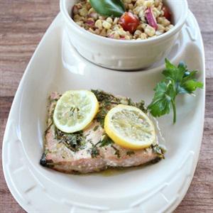 Cách làm cá hồi nướng chanh