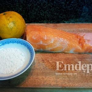 Cách làm cá hồi sốt bơ cam