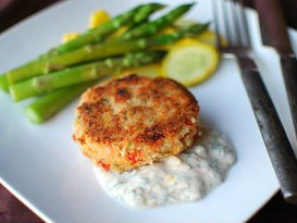 Cá hồi viên chiên