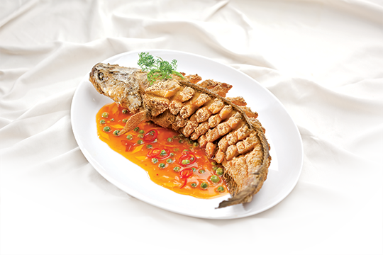 Cá lóc chiên xốt mận