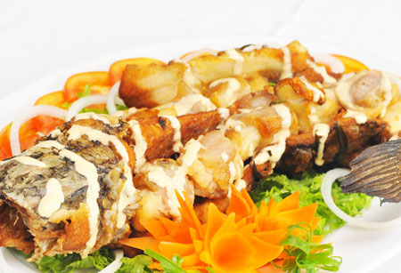 Cá lóc cuộn ba rọi nướng