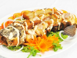 Cá lóc cuộn ba rọi nướng