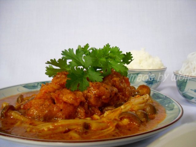 Cà-ri cá nấu nấm