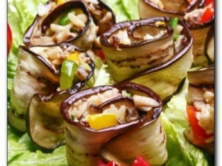 Cà tím cuộn tôm mực