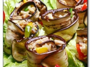 Cà tím cuộn tôm mực