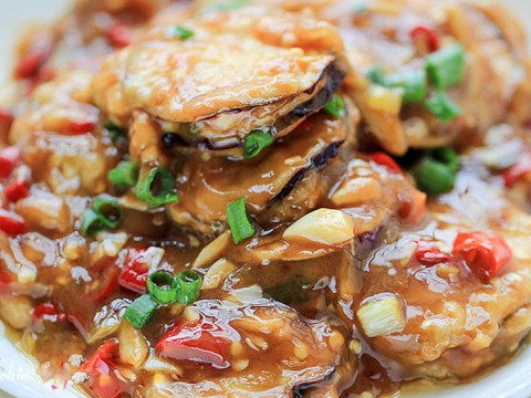 Cà tím kẹp thịt rán