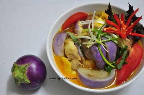 Cà tím nấu bung