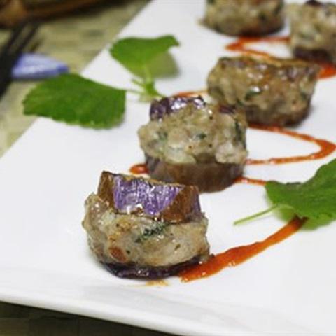 Cách làm cà tím nhồi thịt băm chiên