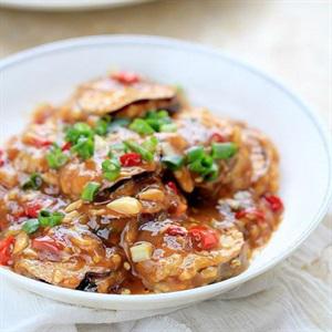 Cách làm cà tím nhồi thịt sốt chua ngọt