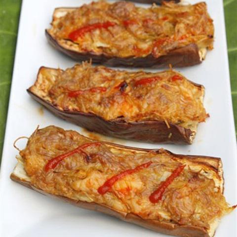 Cách làm cà tím nhồi tôm thịt
