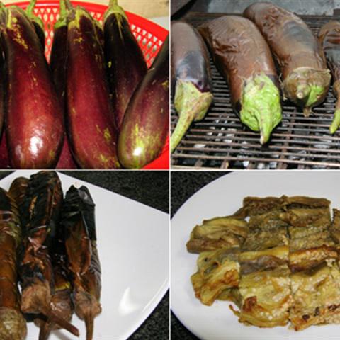 Cách làm cà tím nướng thịt bằm mỡ hành