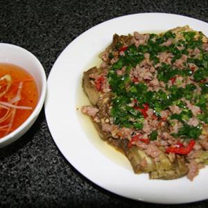 Cách làm cà tím nướng thịt bằm mỡ hành