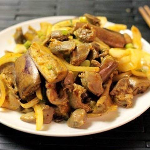 Cách làm cà tím xào mề gà