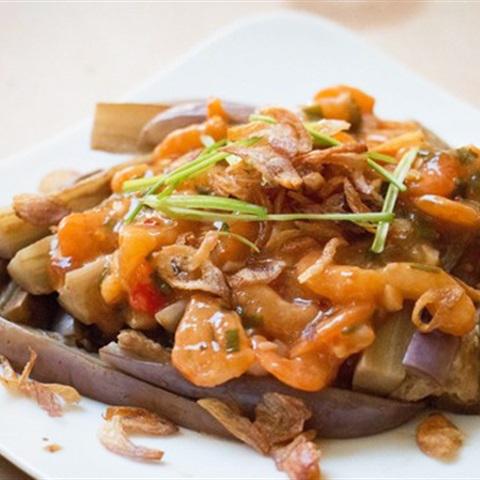 Cách làm cà tím xào tôm