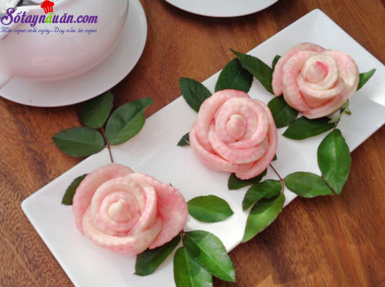 Cách làm bánh bao hoa hồng đẹp mắt