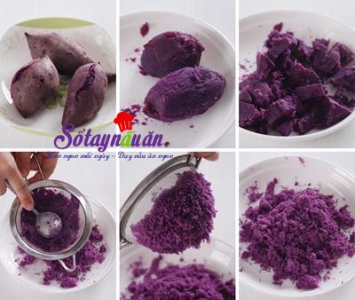 Cách làm bánh bao khoai lang tím đẹp mắt