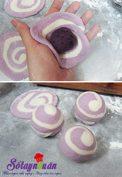 Cách làm bánh bao khoai lang tím đẹp mắt