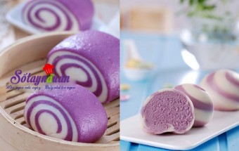 Cách làm bánh bao khoai lang tím đẹp mắt