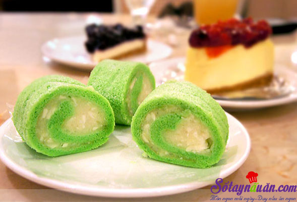 Cách làm bánh bông lan kem trà xanh ngon hết ý