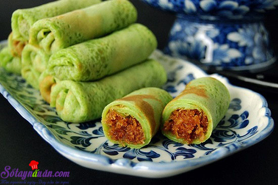 Cách làm bánh crepe lá dứa Kuih dadar thơm ngon hấp dẫn