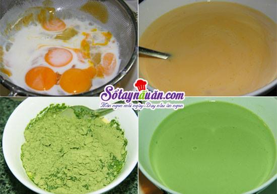 Cách làm bánh flan trà xanh cực đơn giản