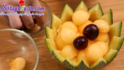 Cách làm bánh mousse dưa lưới giống Patbingsu Hàn Quốc