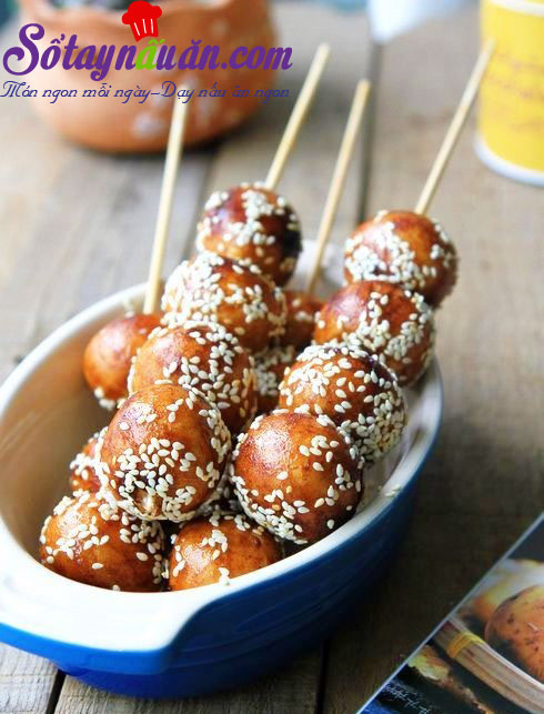 Cách làm bánh nếp tẩm đường xiên giòn ngon khó cưỡng